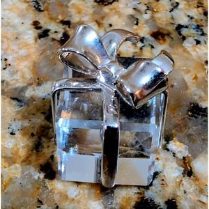 Swarovski Crystal Memories Gift Box with Rhodium Bow Paperweight